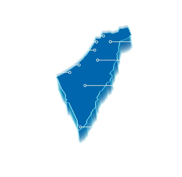 מפת מרכזי השירות של FAW TRUCKS בפריסה ארצית